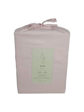 Joie Home 100% Cotton Full Double Sheet Set Pink Fits Mattresses Up To 15"